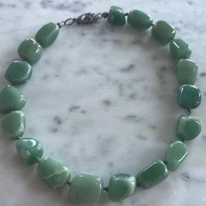 Beautiful jade necklace with silver clasp.